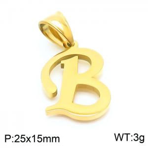 Stainless steel letter Gold-plating Pendant B - KP54480-CD