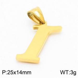 Stainless steel letter Gold-plating Pendant I - KP54487-CD