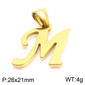 Stainless steel letter Gold-plating Pendant M - KP54491-CD