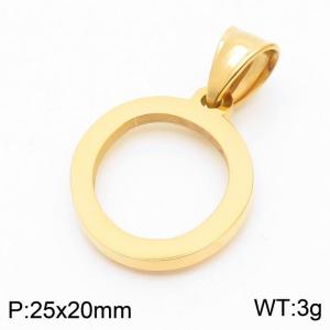 Stainless steel letter Gold-plating Pendant O - KP54493-CD