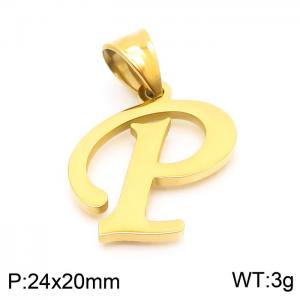 Stainless steel letter Gold-plating Pendant P - KP54494-CD