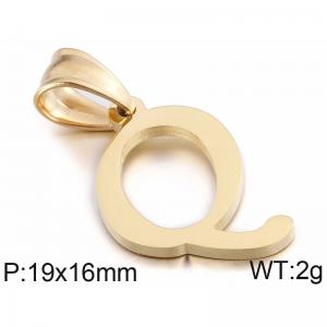 Stainless steel letter Gold-plating Pendant Q - KP54495-CD