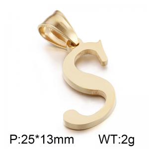 Stainless steel letter Gold-plating Pendant S - KP54497-CD