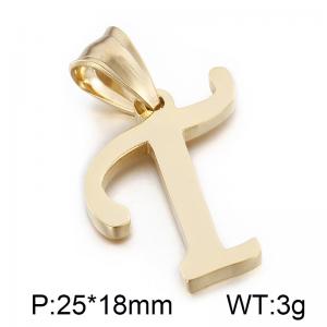 Stainless steel letter Gold-plating Pendant T - KP54498-CD