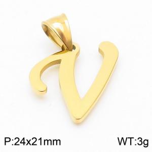 Stainless steel letter Gold-plating Pendant V - KP54500-CD