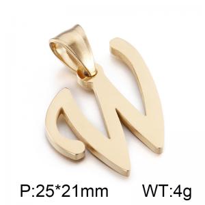 Stainless steel letter Gold-plating Pendant W - KP54501-CD