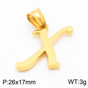 Stainless steel letter Gold-plating Pendant X - KP54502-CD