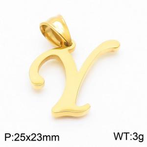 Stainless steel letter Gold-plating Pendant Y - KP54503-CD