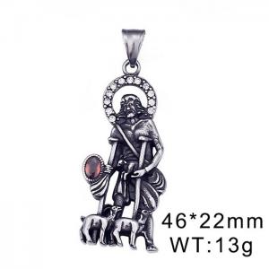 Creative Shepherd Old Man Red Zircon Crystal Men's Rhinestone Pendant - KP59810-K