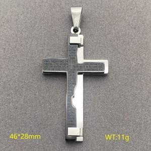 Bible Cross Stainless Steel Neutral Wind Multi Layer Pendant - KP77738-JE