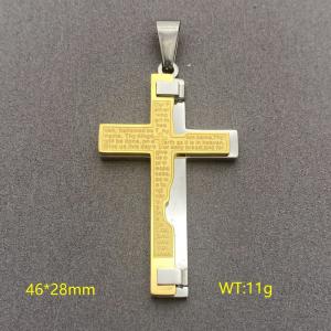 Bible Cross Stainless Steel Neutral Wind Multi Layer Pendant - KP77739-JE