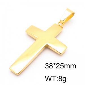 Gold stainless steel cross pendant - KP78113-HR