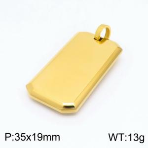 Square Brand Smooth Trendy Versatile Engravable Gold-plating Pendant - KP98936-KFC