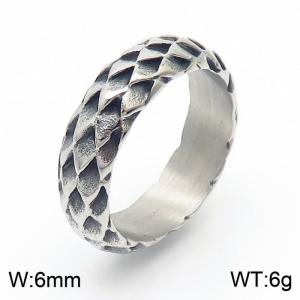 Stainless steel retro literature sense of hierarchy fashional ring - KR106364-KJX