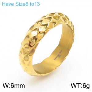 Unisex Fashion Gold-Plated Stainless Snake Scales Jewelry Ring - KR108144-KJX