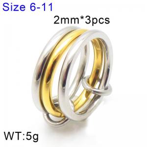 Stainless steel layered plain ring, high-end and personalized ring - KR112043-Z