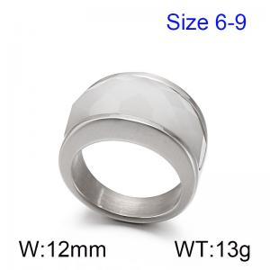 Stainless Steel European and American popular fashion natural stone Stone&Crystal Ring - KR86985-K