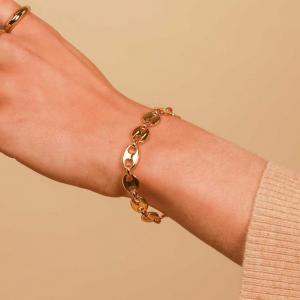 Stainless Steel Coffee beans in the sun Gold-plating Bracelet - KB162990-Z