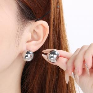 Minimalist 18mm Hollow Ball Earrings Stainless Steel Stud Bead Earrings Gift For Women - KE114943-KFC